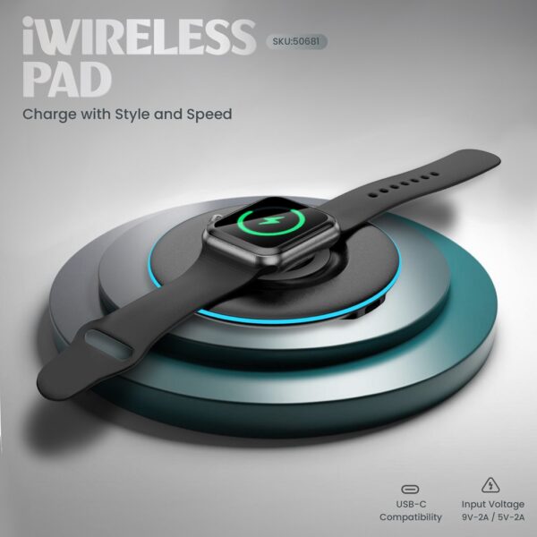 iWIRELESS PAD - Dual Coil Wireless Charger for Mobile, AirPods & iWatch - Image 2
