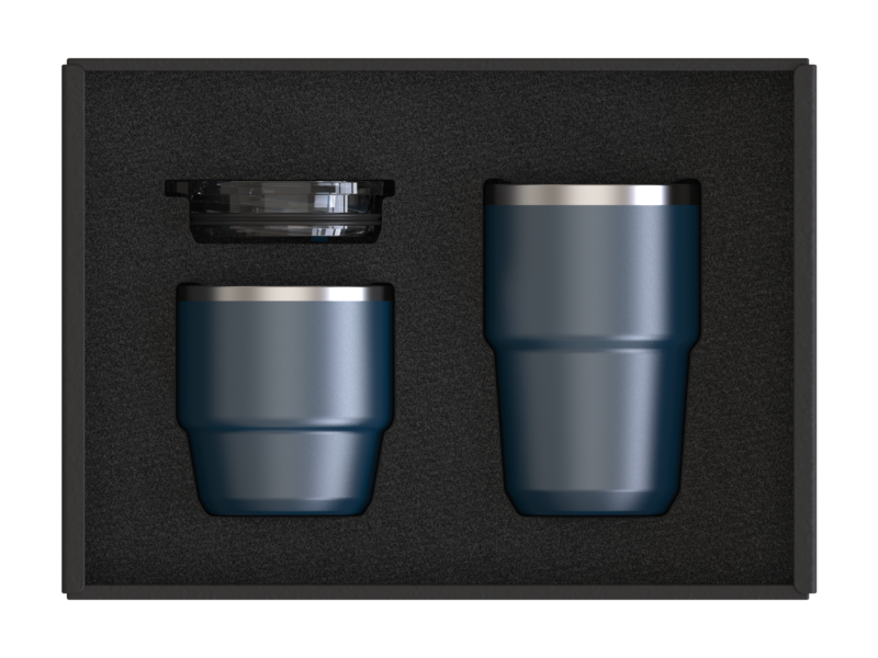 3D photo cup set blue