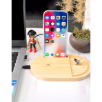 ANTI-STRESS WIRELESS - Bamboo Wireless Desktop Spinner with 15W Charging Capability - Image 3