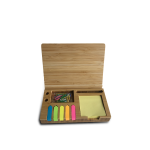 BAM ORGANIZER - Eco-Friendly Bamboo Desktop Organizer with Calendar, Sticky Notes, and Mouse Pad