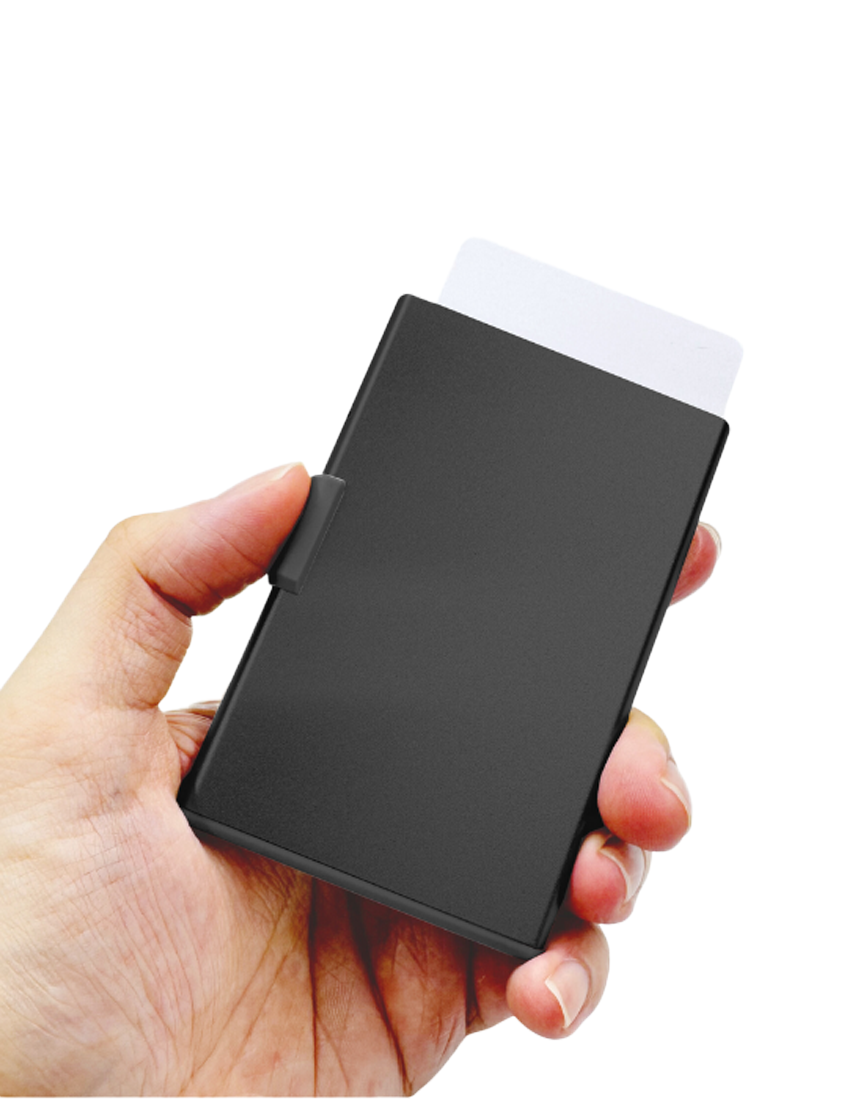 e32471-2 SLIM CARD - RFID & NFC Blocking Magnetic Aluminium Card Holder - Image 1