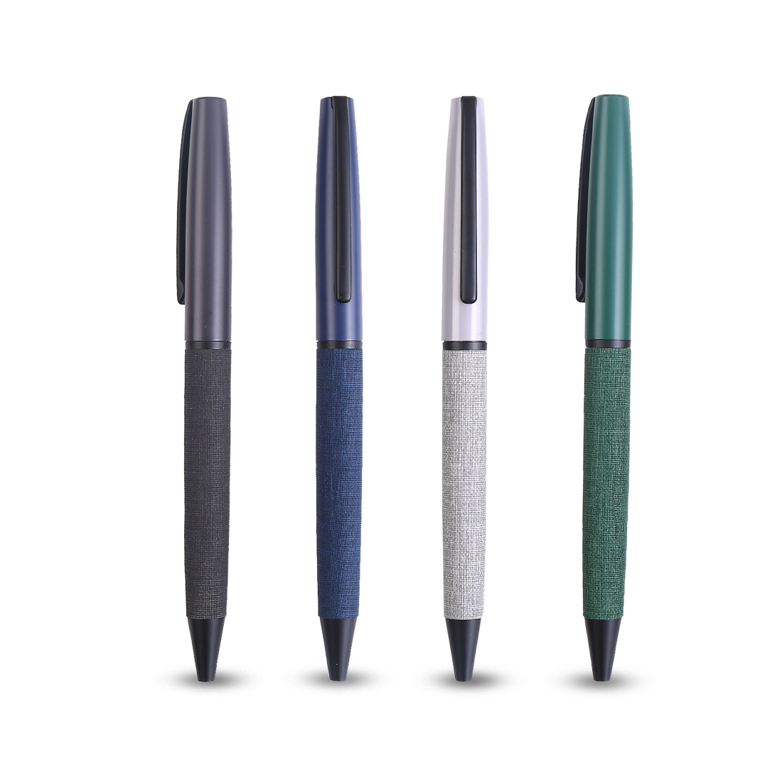 e4045 SLIM PEN - High-Quality Metal Twist Pen with PU Coating and Blue Ink - Image 1