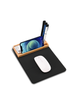 MOUSEPAD ORGANIZER - Foldable RCS PU Mousepad with Bamboo Wireless Charger and Light-Up Feature - Image 2