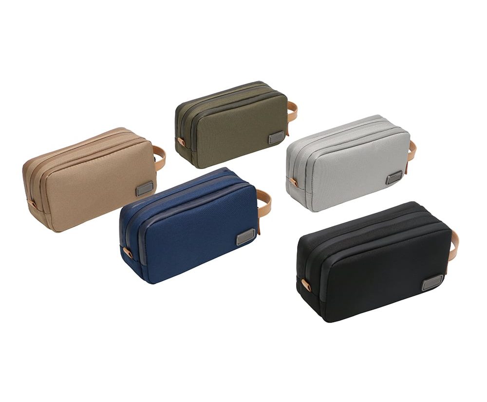 RPET HAMZA – Compact Water-Resistant Travel Pouch with Padded & Mesh Pockets for Organized Tech Accessories