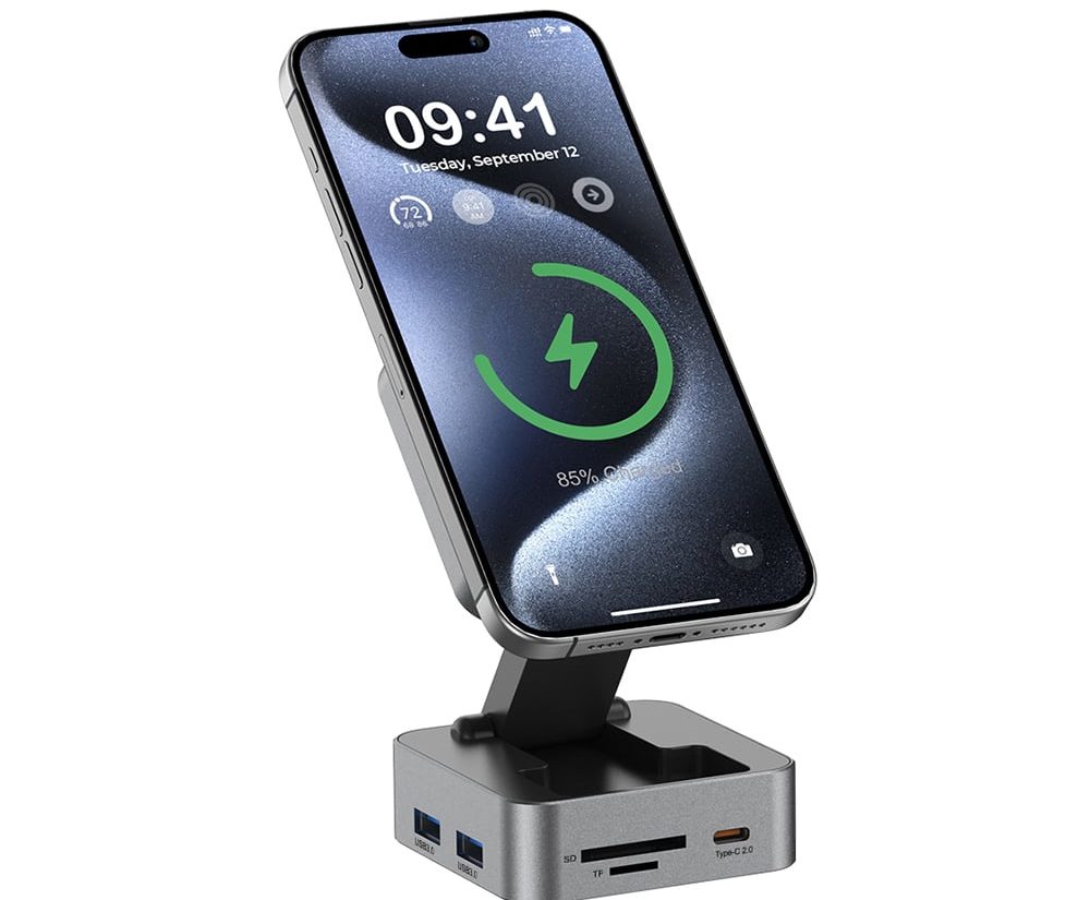 10n1 HUBMAX – Gunmetal 10-in-1 High-Capacity Charging Station with MagSafe Wireless & 100W Type-C Power
