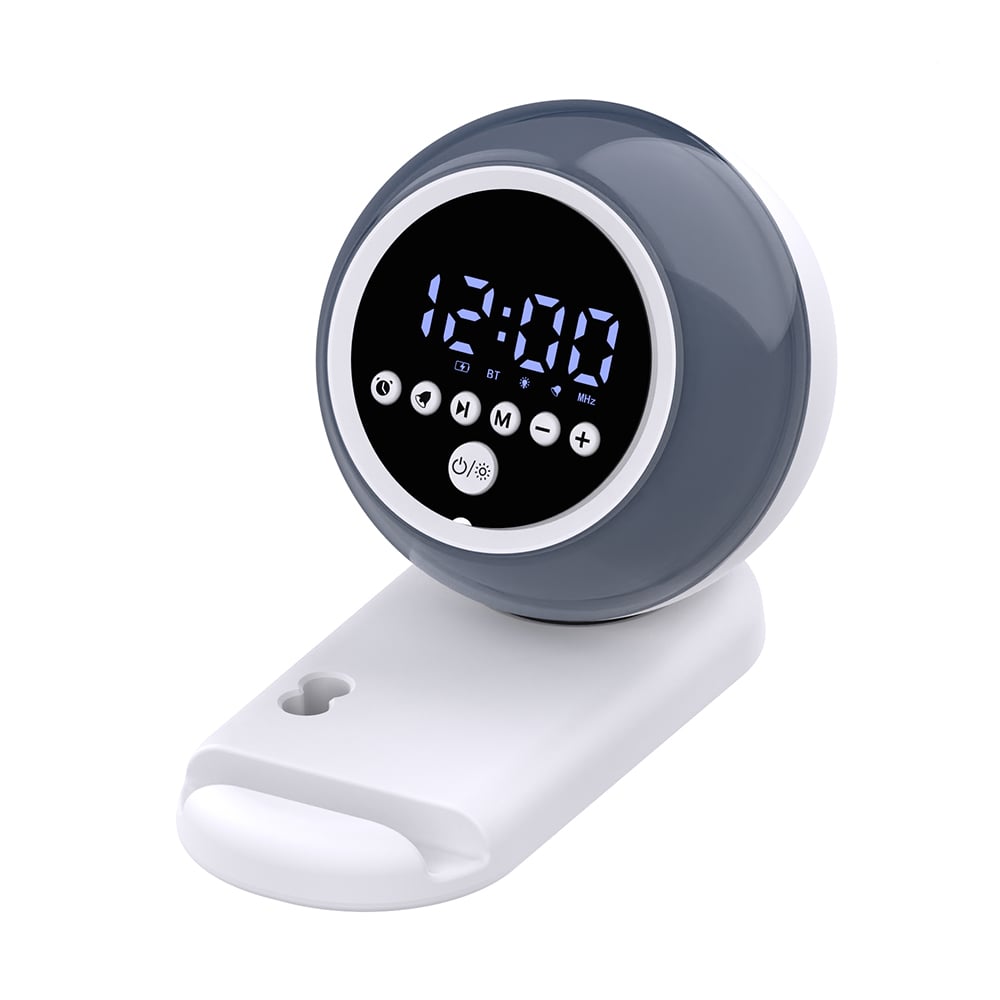 E5117-4.jpg LUNA – Multifunctional Bluetooth Speaker with JL 5.3 Chip, RGB Ambient Light, Alarm Clock & Phone Stand - Image 1