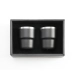 ESPRESSO STACKABLE – Stylish 80ml Double-Wall Stainless Steel Espresso Cups with Silver-Lined Lid & Premium Gift Box