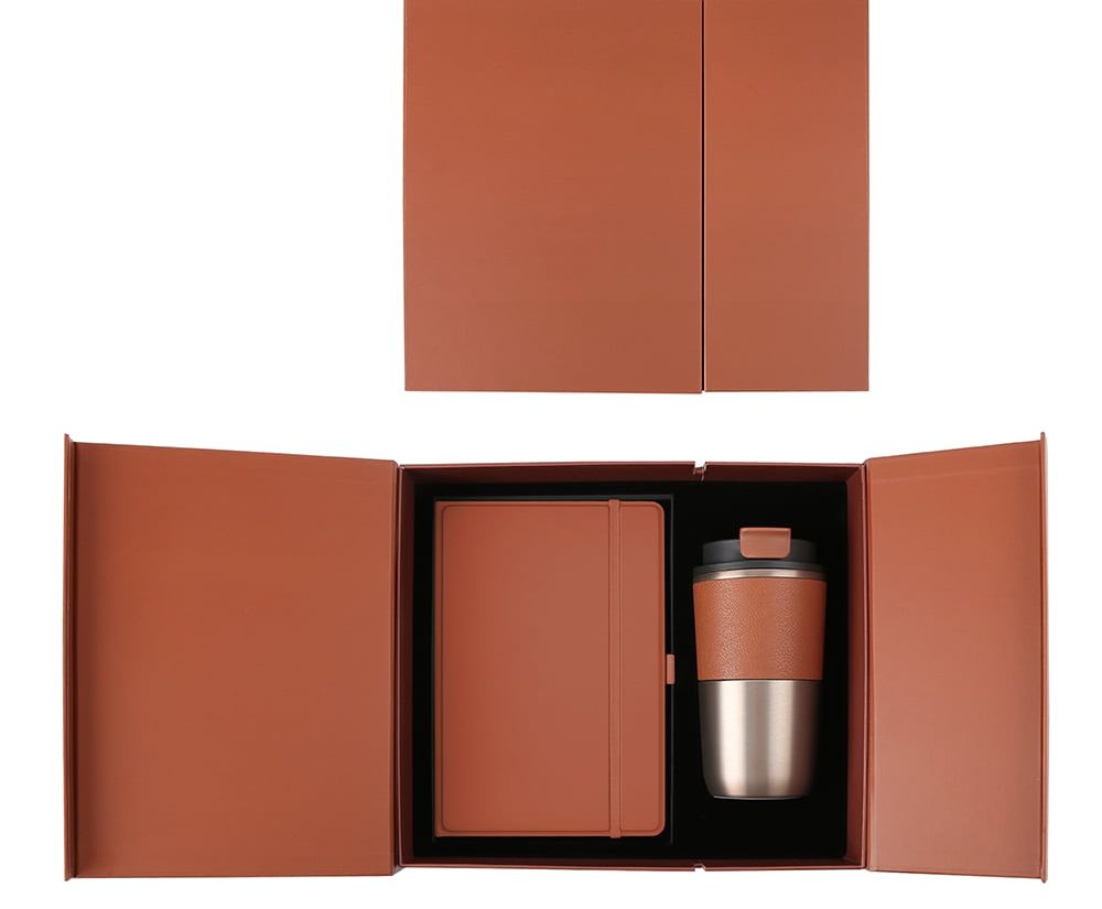 COZY SET – Elegant Gift Set with 420ml Stainless Steel Mug, PU Notebook & Metal Pen in Premium Leather Box