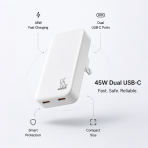 SLIM TRAVI SET – Ultra-Compact Dual USB-C Fast Charger with 45W Power & PPS Support in Travel Pouch - Image 13
