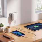 SLIM TRAVI SET – Ultra-Compact Dual USB-C Fast Charger with 45W Power & PPS Support in Travel Pouch - Image 2