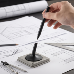 DESK MAGPEN – Sleek Matte Black Aluminum Roller Pen with 0.7mm Blue Ink & Matching Stainless Steel Base - Image 10
