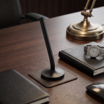 DESK MAGPEN – Sleek Matte Black Aluminum Roller Pen with 0.7mm Blue Ink & Matching Stainless Steel Base - Image 3
